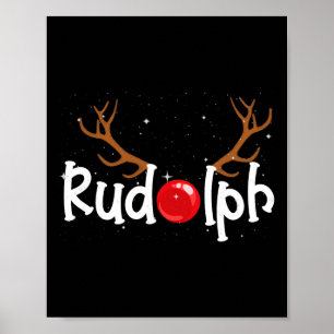 Rudolph Red Nose Rentier Weihnachtsspass 1 Poster