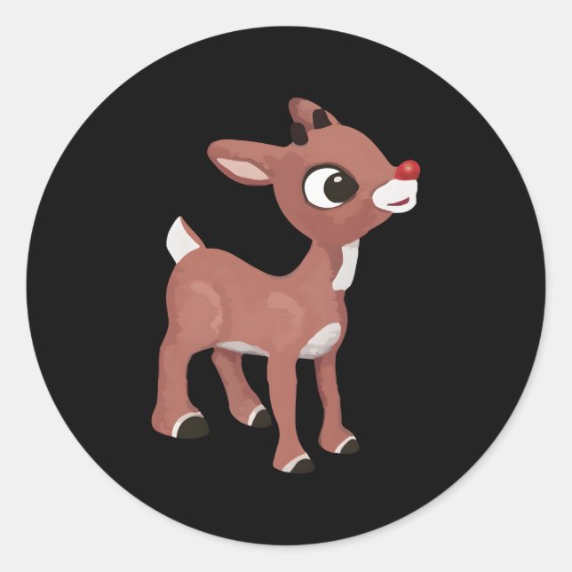 Rudolph Red Nosed Reindeer Pajamas Runder Aufkleber (Vorderseite)