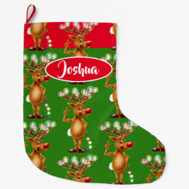Rudolph Reindeer custom boys Christmas Strumpf Großer Weihnachtsstrumpf
