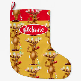 Rudolph Reindeer Custom Girls Weihnachtsmädchen St Großer Weihnachtsstrumpf