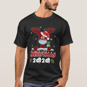 Rudolph Reindeer Mask Matching Familie Weihnachten T-Shirt