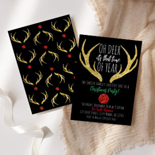 Rudolph Reindeer Oh Deer Christmas Holiday Party Einladung