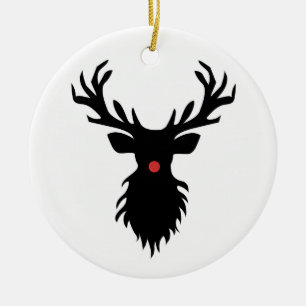 Rudolph Reindeer Silhouette Keramik Ornament