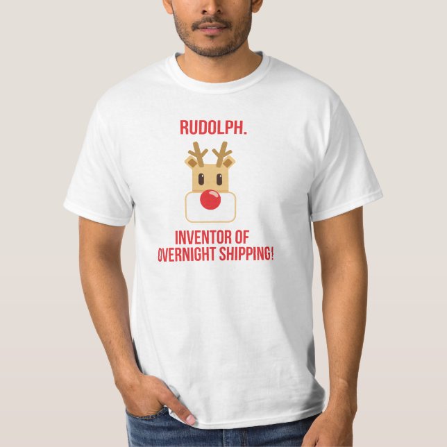 Rudolph Rentier Fun Unterkunft Schifffahrt Weihnac T-Shirt (Vorderseite)