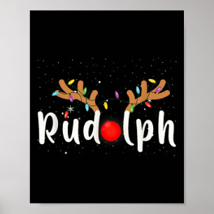 Rudolph rote Nase lustige Kinder Rentiere Weihnach Poster