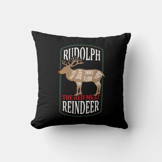 Rudolph: Rotes Fleisch Rentierfisch Kissen (Vorderseite)