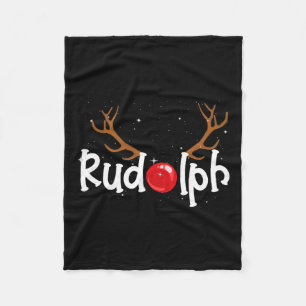 Rudolph Rotnase Rentier Weihnachtsspaß 1 Fleecedecke