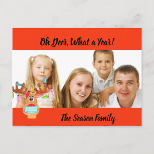 Rudolph the Face Masked Reindeer Foto Card Postkarte