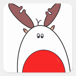 Rudolph the Red Nose Rentier Weihnachtssticker Quadratischer Aufkleber
