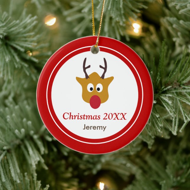 Rudolph The Red Nosed Rentier Christmas Keramik Ornament (Baum)