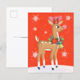 Rudolph The Red Nosed Rentier Postkarte