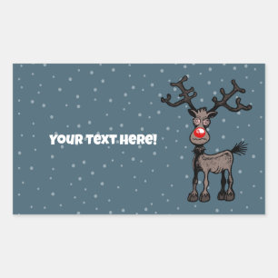 Rudolph the Reindeer Rechteckiger Aufkleber