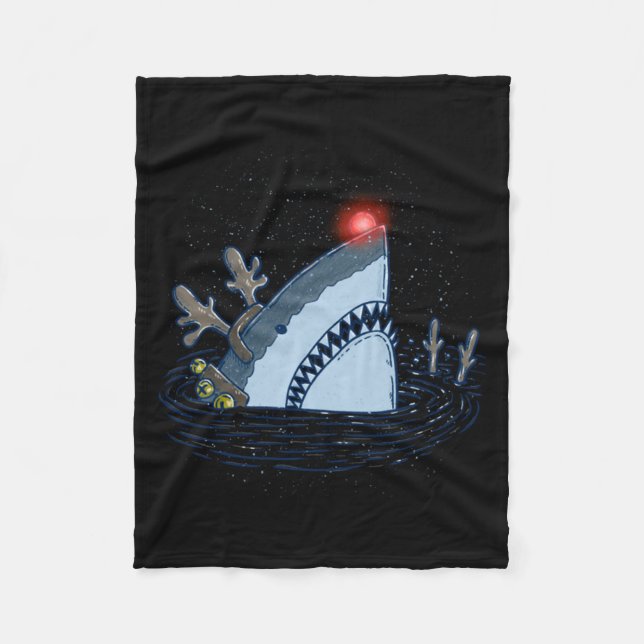 Rudolph The Shark - Funny Christmas Long Sleeve  Fleecedecke (Vorderseite)