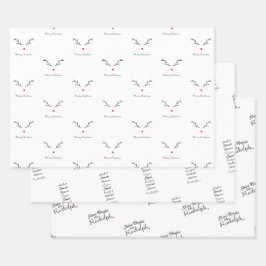 Rudolph Themed Wrapping Paper Geschenkpapier Set
