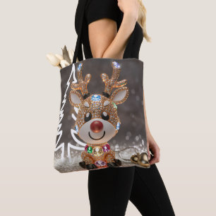 Rudolph Tote Bag Weihnachtsmann in 3D-Stilistik Tasche