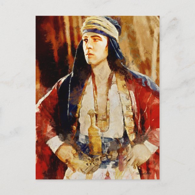 Rudolph Valentino comme carte postale de l'art She (Devant)