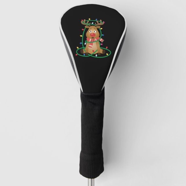 Rudolph with Christmas Lights Golf Headcover (Vorderseite)