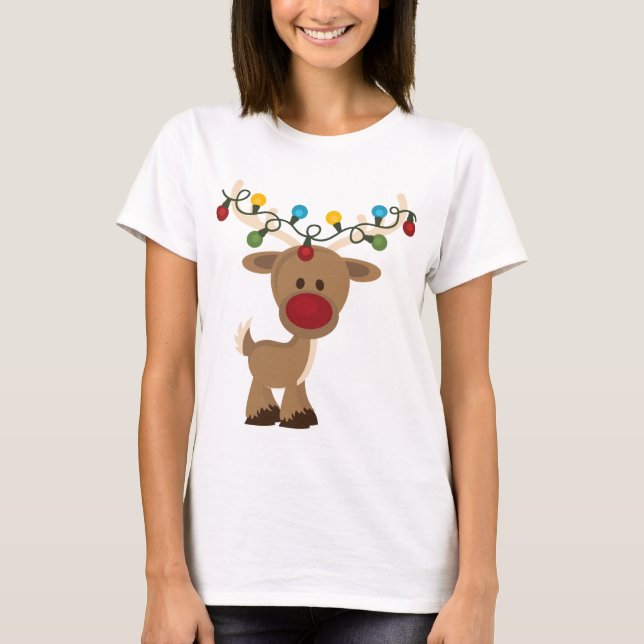 Rudolph_with_Christmas_Lights-Shirt T-Shirt (Vorderseite)