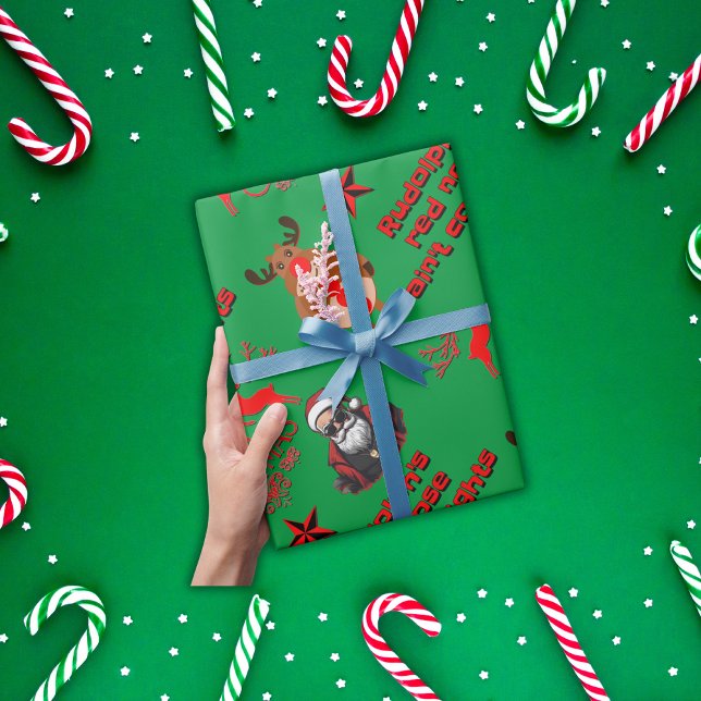 Rudolphs rote Nase ist kein Polizist Lights | Geschenkpapier (Von Creator hochgeladen)
