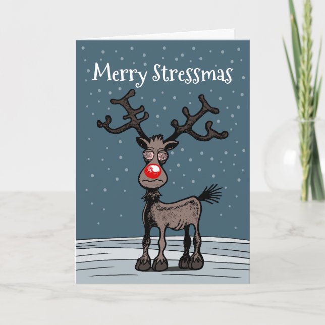 Rudolphs Stressmas Photo Carte de Noël (Devant)