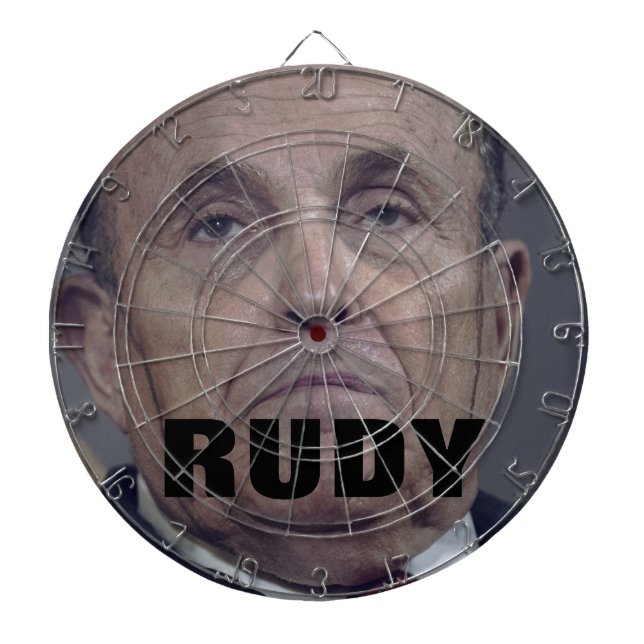 Rudy Giuliani Black Hair Dye Tropfen Face Dartboar Dartscheibe (vorne)