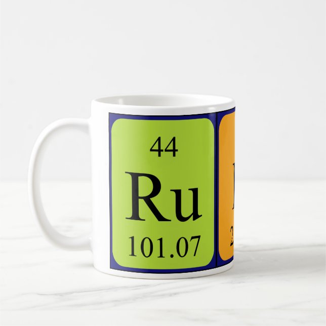 Rudy nom de table périodique mug (Gauche)