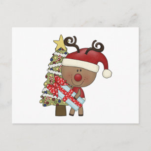 Rudy Reindeer Holiday Tree Feiertagspostkarte