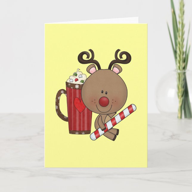 Rudy Reindeer mit Cocoa Feiertagskarte (Vorderseite)