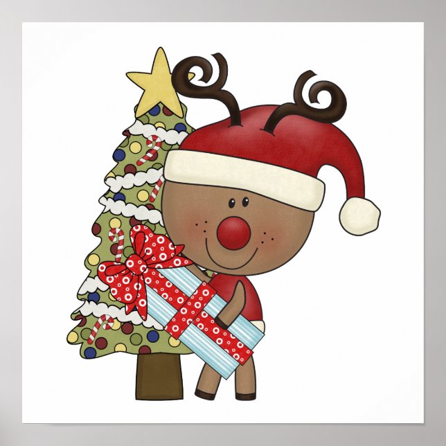 Rudy-Ren-Feiertags-Baum Poster (Vorne)