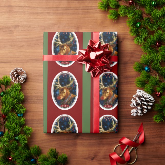 Rudy the Rentier Christmas Wrapping Paper Geschenkpapier (Feiertagsgeschenk)