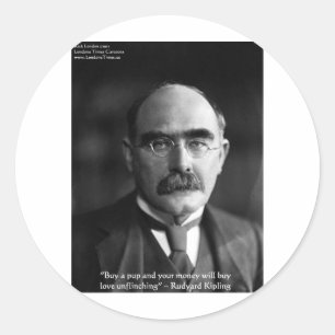 Rudyard Kipling "Welpenliebe" Zitat Geschenke T-Sh Runder Aufkleber