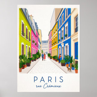 Rue Crémieux – Die farbenfroheste Straße von Paris Poster