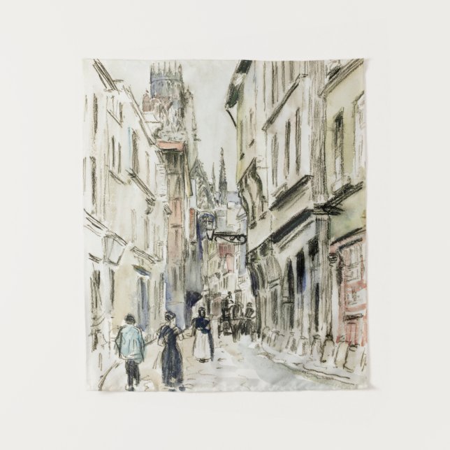 Rue Damiette, Rouen (ca. 1884), Camille Pissarro Wandteppich (Vorderseite)