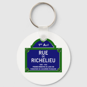 Rue de Richelieu, Paris-Straßenschild Schlüsselanhänger
