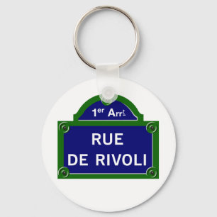 Rue de Rivoli, Pariser Straße - Zeichen Schlüsselanhänger