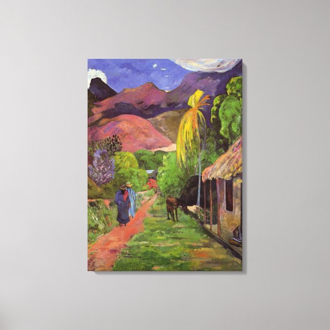 "Rue de Tahiti" - Paul Gauguin Leinwanddruck (Vorderseite)