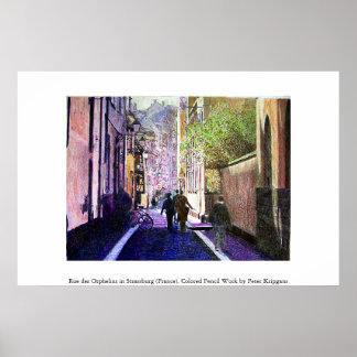 Rue des Orphelins, Straßburg (Frankreich) Poster