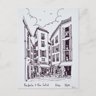Rue Droite & Rue Collet Alt-Nizza, Frankreich Postkarte