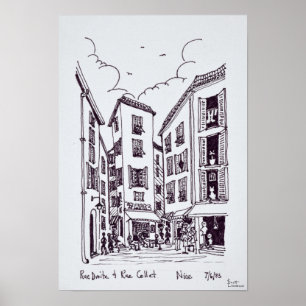 Rue Droite & Rue Collet Old Nice, Frankreich Poster