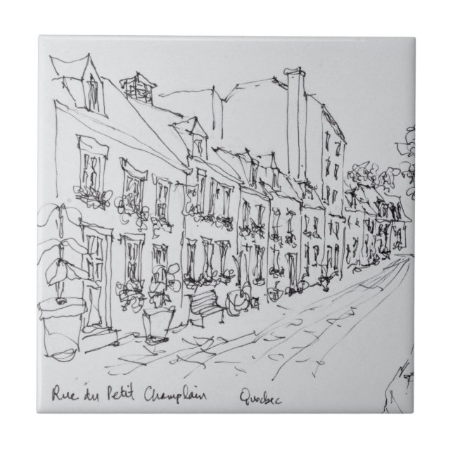 Rue du Petit Champlain, Quebec, Kanada Fliese (Vorderseite)