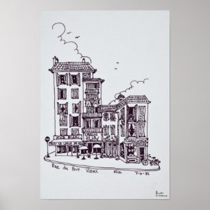 Rue du Vieux Port in Old Nice Nizza, Frankreich Poster