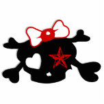 Rue La Skull Magnet Fotoskulptur Magnet<br><div class="desc">Entdecken Sie Ihren Kühlschrank mit dem Rue La La la skull Magneten von Cheeky Paperie. Dieses Punkbaby trägt einen rockabilly Bogen und hat einen nautischen Stern für ein Auge. Kontaktieren Sie mich, wenn Sie dieses Design auf anderen Produkten gewollt!</div>