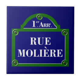 Rue Moliere, Paris-Straßenschild Fliese