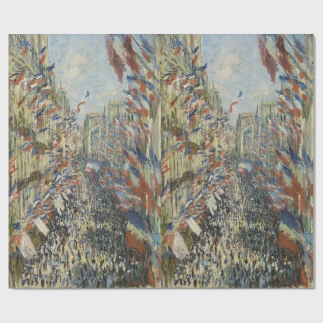 Rue Montorgueil in Paris Claude Monet Geschenkpapier (Flach)
