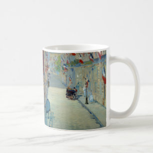 Rue Mosnier mit Flags Manet Art Frankreich Kaffeetasse