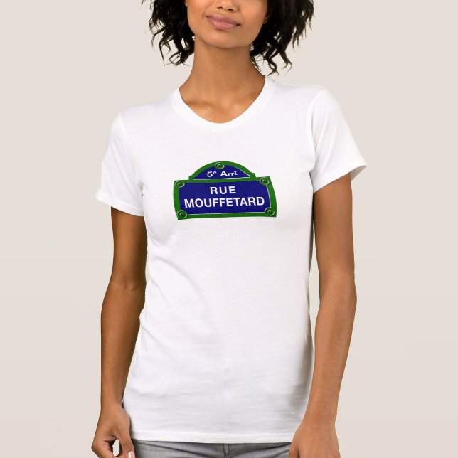 Rue Mouffetard, Paris-Straßenschild T-Shirt (Vorderseite)