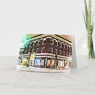 Rue principale de carte de Noël (blanc)