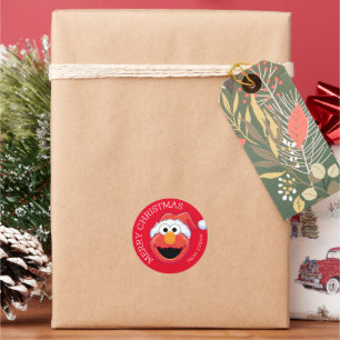 Rue Sésame   Étiquette cadeau de Noël Elmo Joyeux