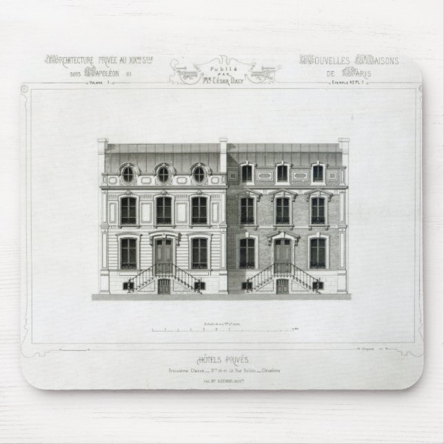 RueBalzac der Hotel-Prives, 10 u. 12, Paris Mousepad (Vorne)