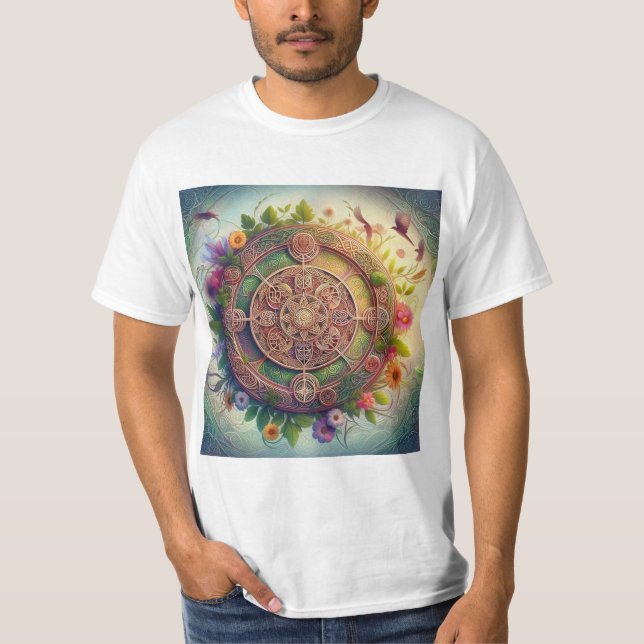 Rueda Celta de la Vida: Conexión y Ciclos Naturale T-Shirt (Vorderseite)
